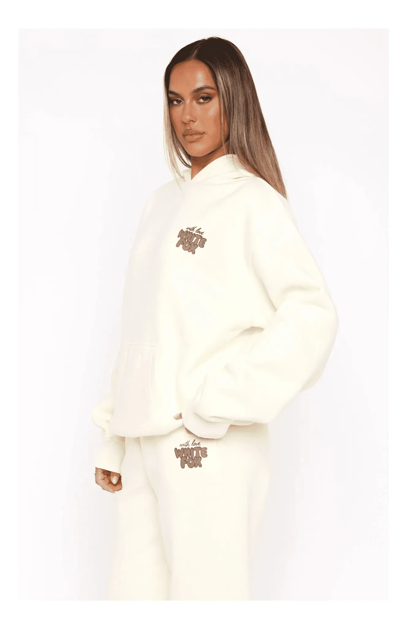 With Love Always Oversized Hoodie Cream